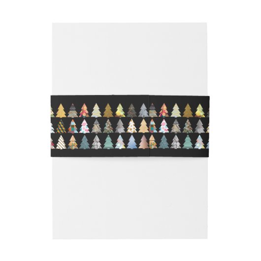 Festive Fir Trees, Kerstmis Uitnodigingen Wikkel (Achterkant Voorbeeld)