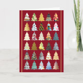 Festive Fir Trees, Red Kerstgroet Kaart (Voorkant)