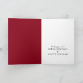 Festive Fir Trees, Red Kerstgroet Kaart (Binnen)