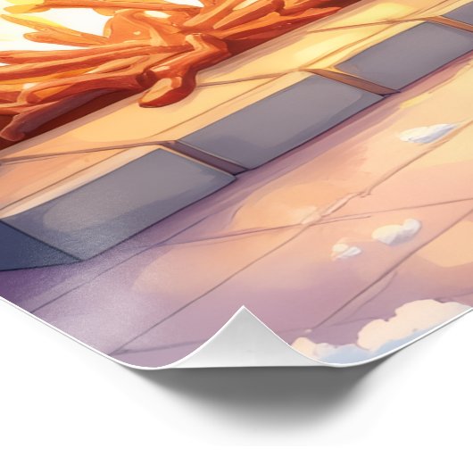 Festive Fireplace Boxer Christmas Art Perfect Poster (Hoek)