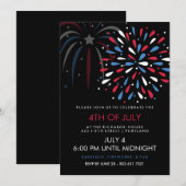 Festive Fireworks 4th of Juli Party Invitation Kaart (Voorkant / Achterkant)