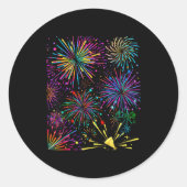 Festive Fireworks &amp; Parades Shows Holiday Chee Ronde Sticker (Voorkant)