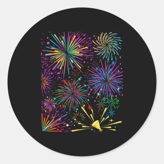 Festive Fireworks &amp; Parades Shows Holiday Chee Ronde Sticker (Voorkant)
