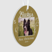 Festive First-kerstfoto met de naam Foliage-foto Ornament (voorkant)