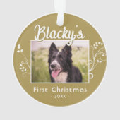 Festive First-kerstfoto met de naam Foliage-foto Ornament (achterkant)