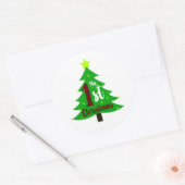 Festive first-Kerstmis baby word art unisex Ronde Sticker (Envelop)