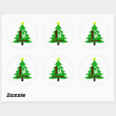 Festive first-Kerstmis baby word art unisex Ronde Sticker (Vel)