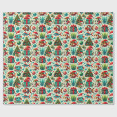 Festive Fish Christmas Wrapping Paper Cadeaupapier (Vlak)
