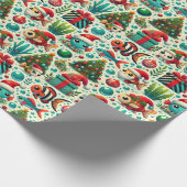 Festive Fish Christmas Wrapping Paper Cadeaupapier (Hoek)
