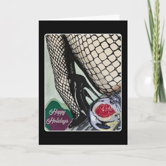 'Festive Fishnets' Schilderij op een Bedankkaart (Voorkant)