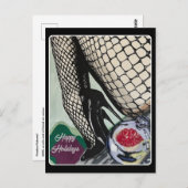 'Festive Fishnets' Schilderij op een Briefkaart (Voorkant / Achterkant)
