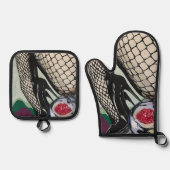 'Festive Fishnets' Schilderij op een Ovenwant & Pannenlap Set (Voorkant)