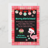 Festive Flamingo Merry Christmas Feestdagenkaart (Voorkant)