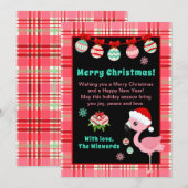 Festive Flamingo Merry Christmas Feestdagenkaart (Voorkant / Achterkant)