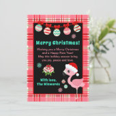 Festive Flamingo Merry Christmas Feestdagenkaart (Staand voorkant)
