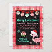 Festive Flamingo Merry Christmas Feestdagenkaart (Voorkant)