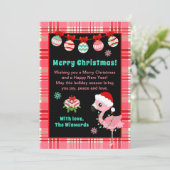 Festive Flamingo Merry Christmas Feestdagenkaart (Staand voorkant)