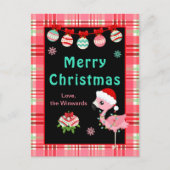 Festive Flamingo Merry Christmas Feestdagenkaart (Voorkant)