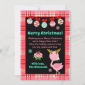 Festive Flamingo Merry Christmas Feestdagenkaart (Voorkant)