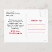 Festive Flamingo Merry Christmas with Name Feestdagenkaart (Achterkant)