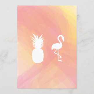 Festive Flamingo & Pineapple Birthday Invitation Kaart