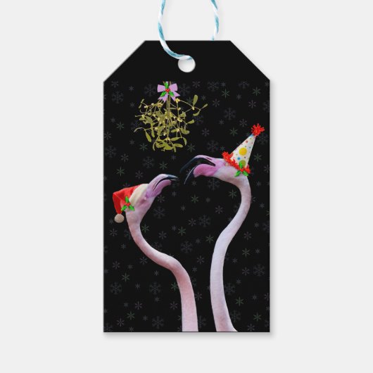 Festive Flamingos Gift-Labels Cadeaulabel (Voorkant)