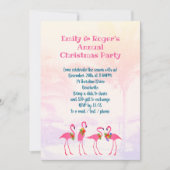 Festive Flamingos Holiday Party Uitnodiging (Voorkant)