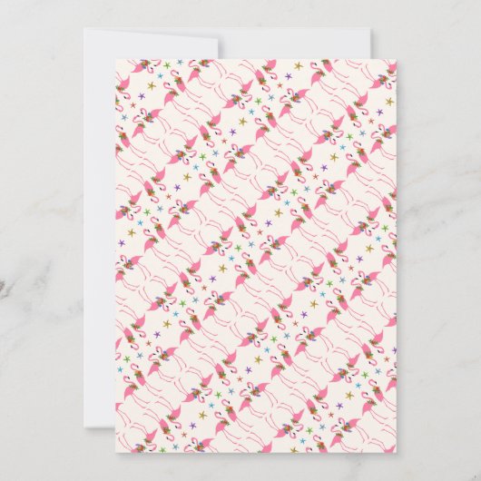 Festive Flamingos Holiday Party Uitnodiging (Achterkant)