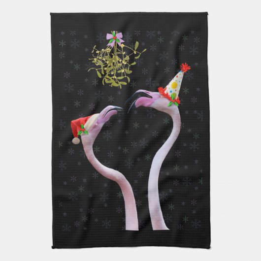 Festive Flamingos Kitchen Towel Theedoek (Verticaal)
