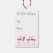 Festive Flamingos-Stropdas op Cadeaulabel (Voorkant)