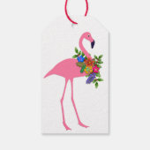 Festive Flamingos-Stropdas op Cadeaulabel (Achterkant)