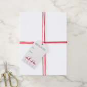 Festive Flamingos-Stropdas op Cadeaulabel (Met Touw)
