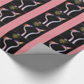 Festive Flamingos Wrapping Paper Cadeaupapier (Hoek)