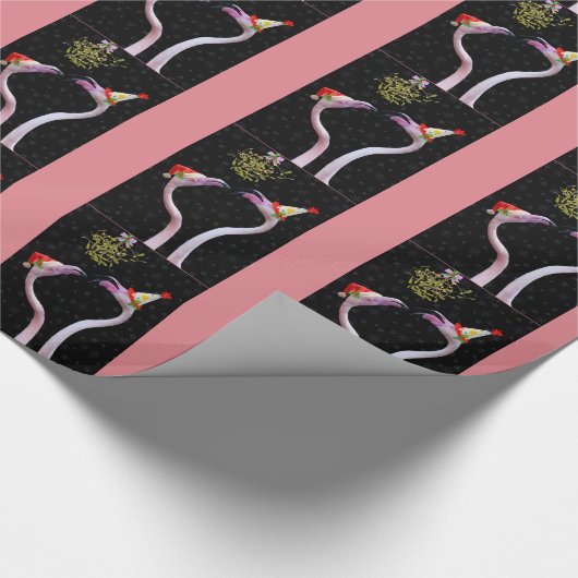 Festive Flamingos Wrapping Paper Cadeaupapier (Hoek)