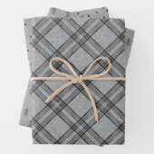 Festive flannel plaid wrapting paper - houtskool (In situ)