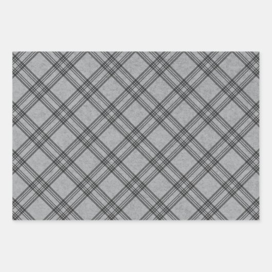 Festive flannel plaid wrapting paper - houtskool (Voorkant)