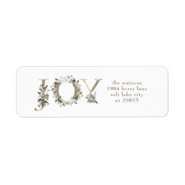 Festive Floral Alphabet JOY return address label