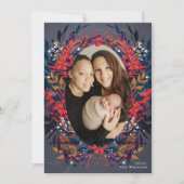 Festive Floral Berries kerstfeestdag Kaart (Voorkant)