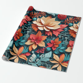 Festive Floral Elegance Cadeaupapier
