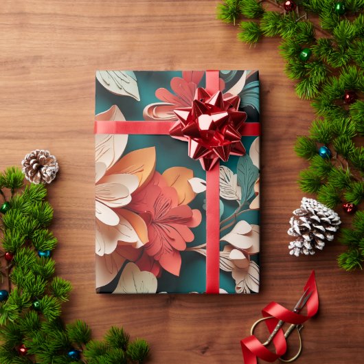Festive Floral Elegance Cadeaupapier (Feestdagen Geschenken)