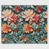 Festive Floral Elegance Cadeaupapier (Vlak)