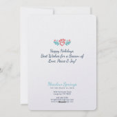 Festive Floral & Foliage Pet Paw Print Ornament Feestdagenkaart (Achterkant)