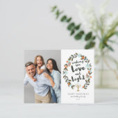 Festive Floral Hanukkah Foto Feestdagenkaart (Staand voorkant)