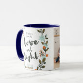 Festive Floral Hanukkah-fotokaart Mok (Voorkant links)