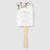 Festive Floral Holiday Winter Wedding Program Handwaaier (Voorkant)