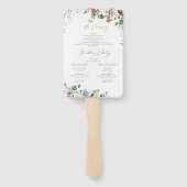 Festive Floral Holiday Winter Wedding Program Handwaaier (Achterkant)