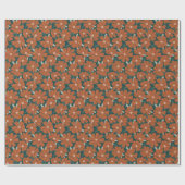 Festive Floral-kerstbehangsel Red Cosmos Cadeaupapier (Vlak)