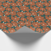 Festive Floral-kerstbehangsel Red Cosmos Cadeaupapier (Hoek)