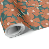 Festive Floral-kerstbehangsel Red Cosmos Cadeaupapier (Rol Hoek)