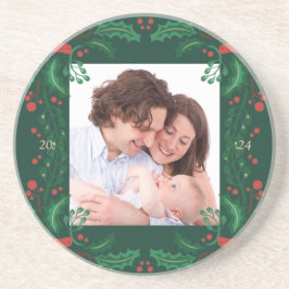 Festive Floral Lijst Sandstone Onderzetter